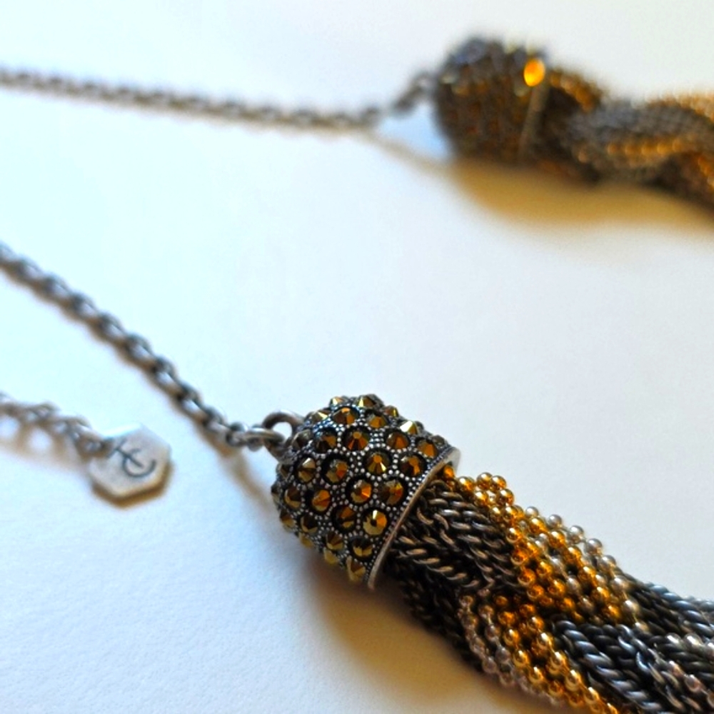 Touchstone Crystals Swarovski Twisted Metals Necklace - Picture 3 of 7